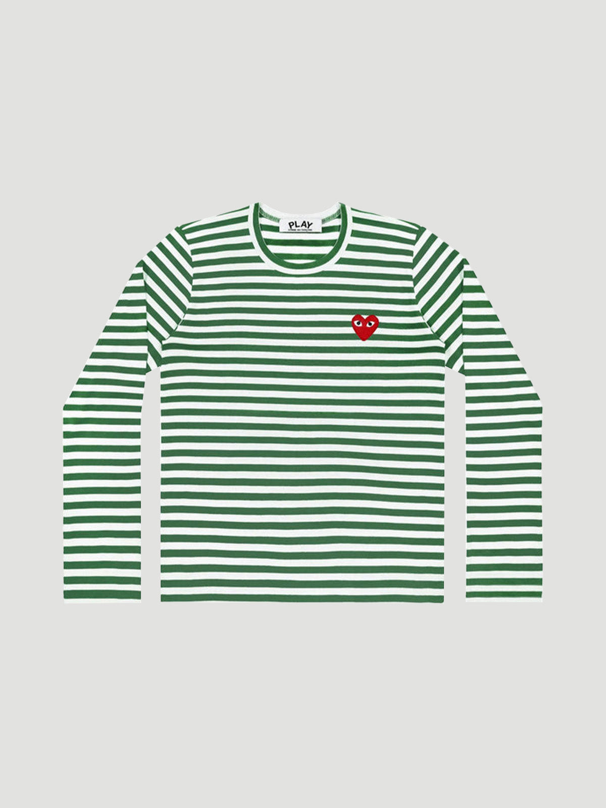 Play Comme des Garçons Ladies Striped T-Shirt Green/White