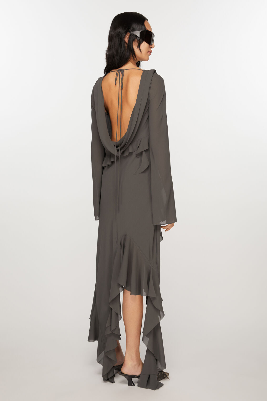 Acne Dame Drape Ruffle Dress