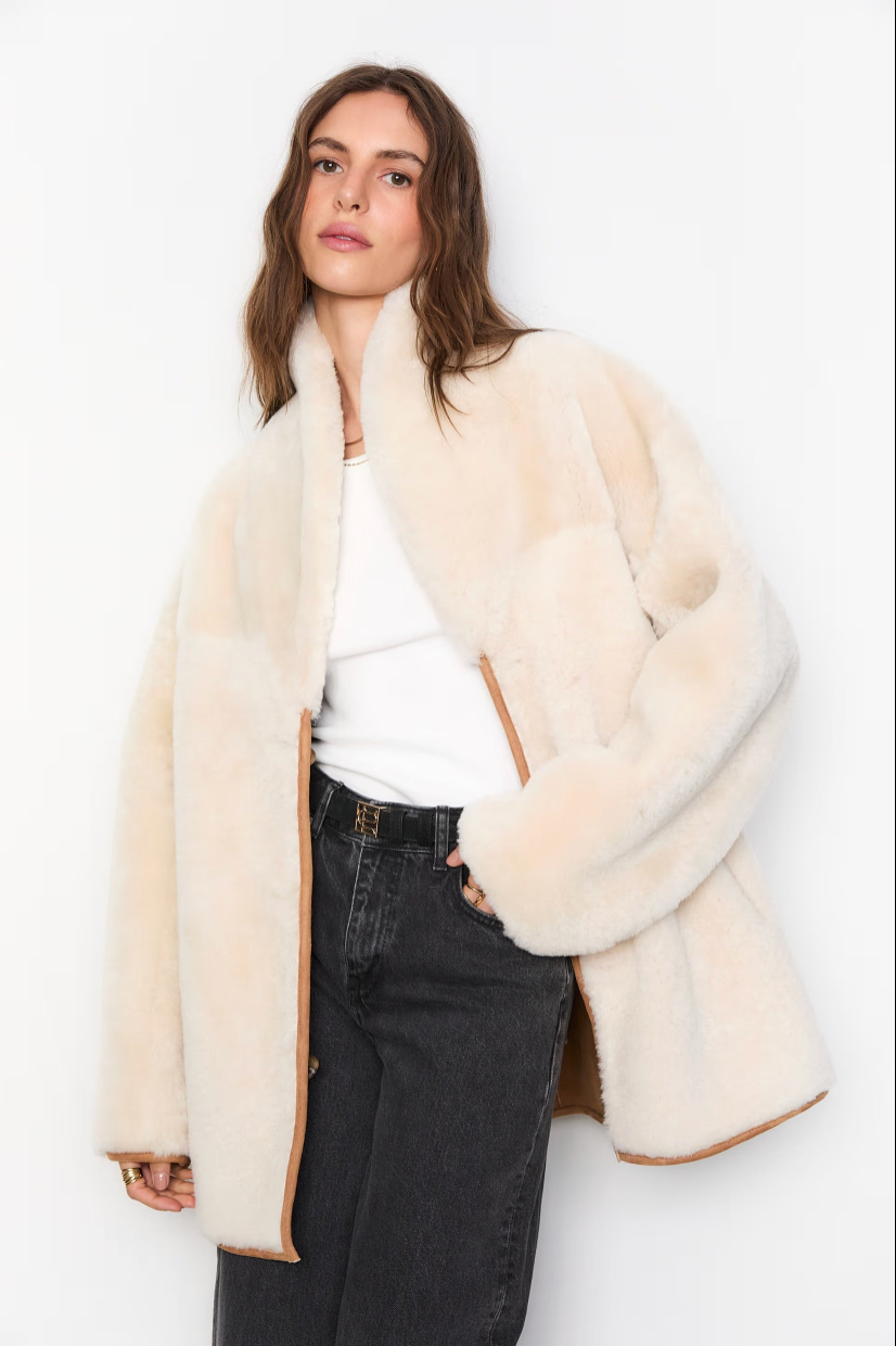 Melli Shearling Jacket - Camel Suede