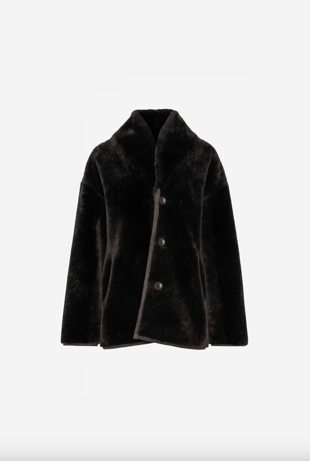 Melli Shearling Jacket - Dark Brown Suede