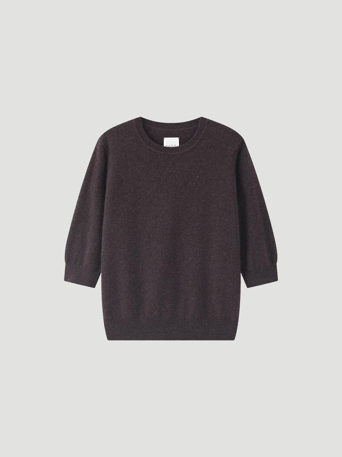 MA03 CASHMERE SHORT SLEEVE CREWNECK SWEATER - COCOA