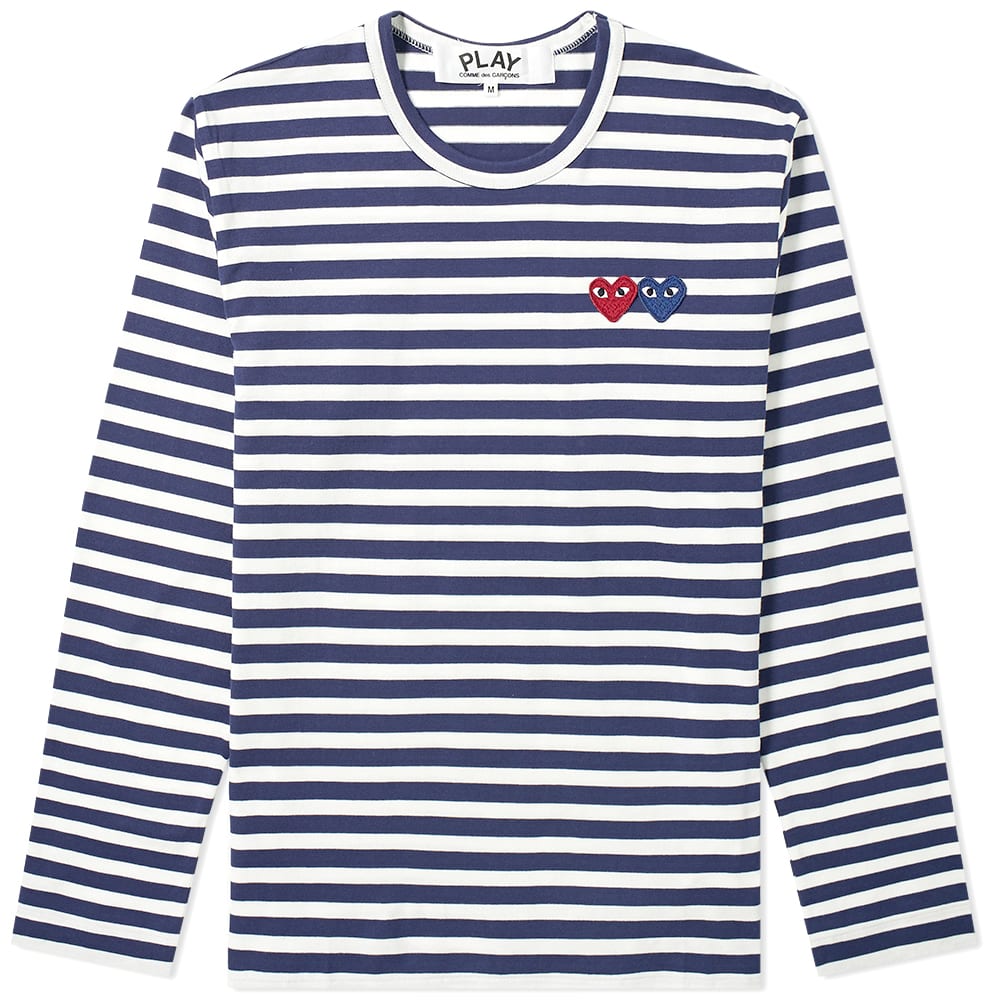 Play Comme des Garçons Ladies Striped T-Shirt - Blue/White